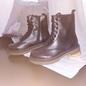 NEW Black Combat Boots Size 8